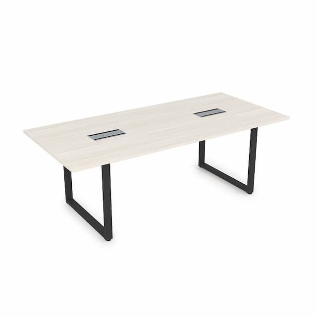 Стол переговорный АЛСАВ Gloss СПГ-О.939 ivory/черный