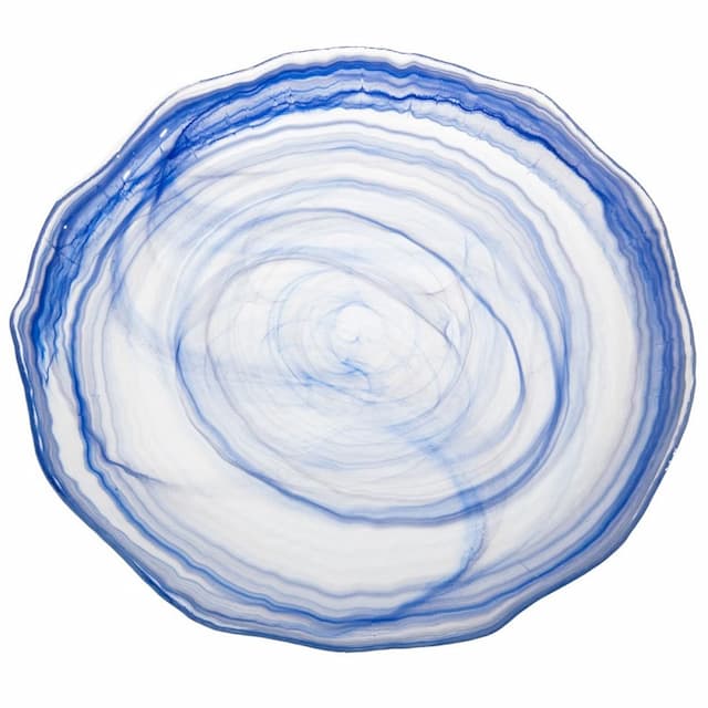 Тарелка ARDACAM Amorf ARD 2076.64 d 28 см h 2 см (стекло, цвет / декор сине-белый)