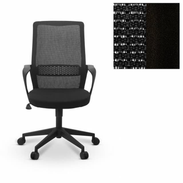 Офисное кресло для персонала Юнитекс Space сетка YM/ткань Luna черная