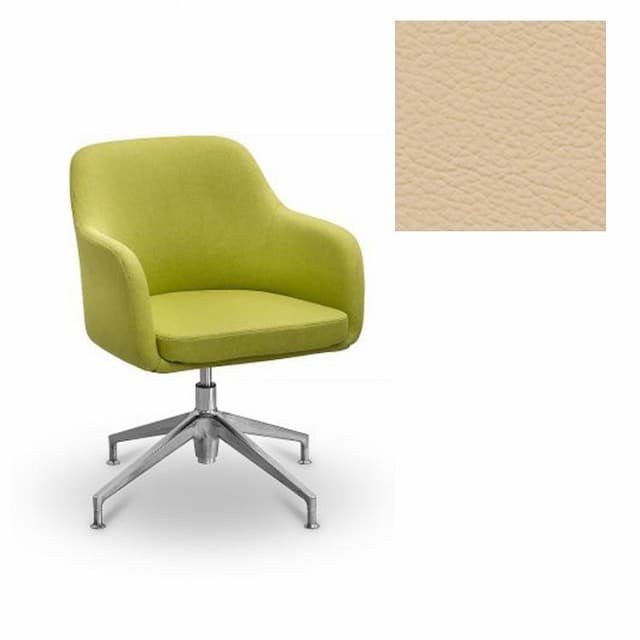 Кресло посетителя Юнитекс Lazy натуральная кожа с компаньоном бежевая