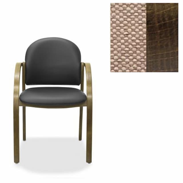 Стул офисный Юнитекс Джуно ткань Bahama бежевая BA53/дерево-темный орех аида