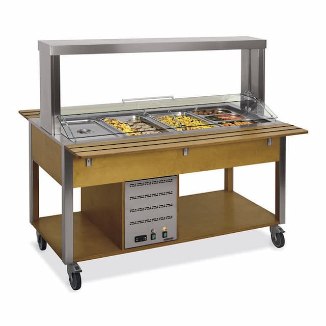 Стол Шведский тепловой (защитное стекло подвижное) MetalCarrelli 6910.5M-RAL (цвет по RAL)